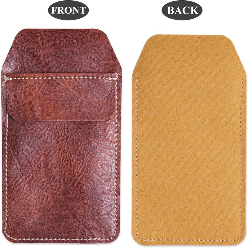 Haecsfl 2 Pieces PU Leather Pocket Protector,Pen Pouch Holder Organizer for Shirts, Lab Coats, Pants - Multi-Purpose - Holds Pens, Pointers, Pencils, and Notes(2-Dark Brown) - Image 3